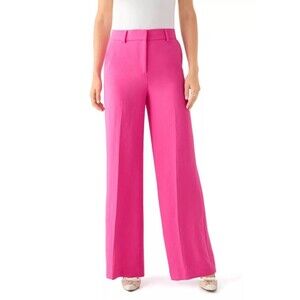 DKNY Plus Size Dress Pants High‑Rise Wide‑Leg Pink Size 20W NWT Modern Chic Work